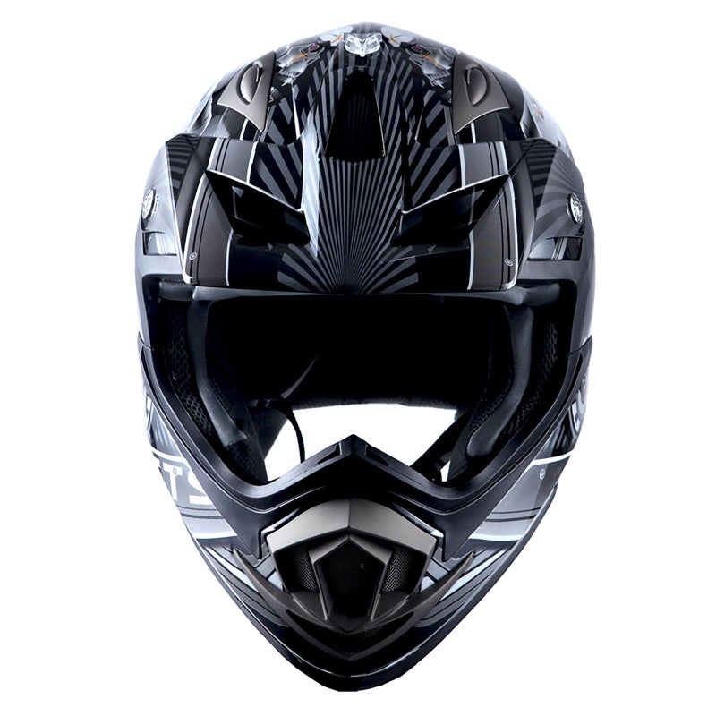 1Storm خوذة موتوكروس للبالغين 1Storm للدراجات النارية على الطرق الوعرة MX BMX ATV دراجة ترابية ميكانيكي HGXP14B جمجمة سوداء - Image 5